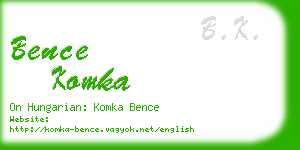 bence komka business card